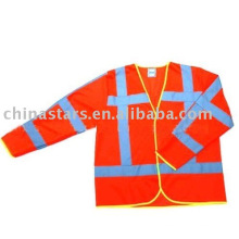 red high visibility Long sleeves reflective safety vest